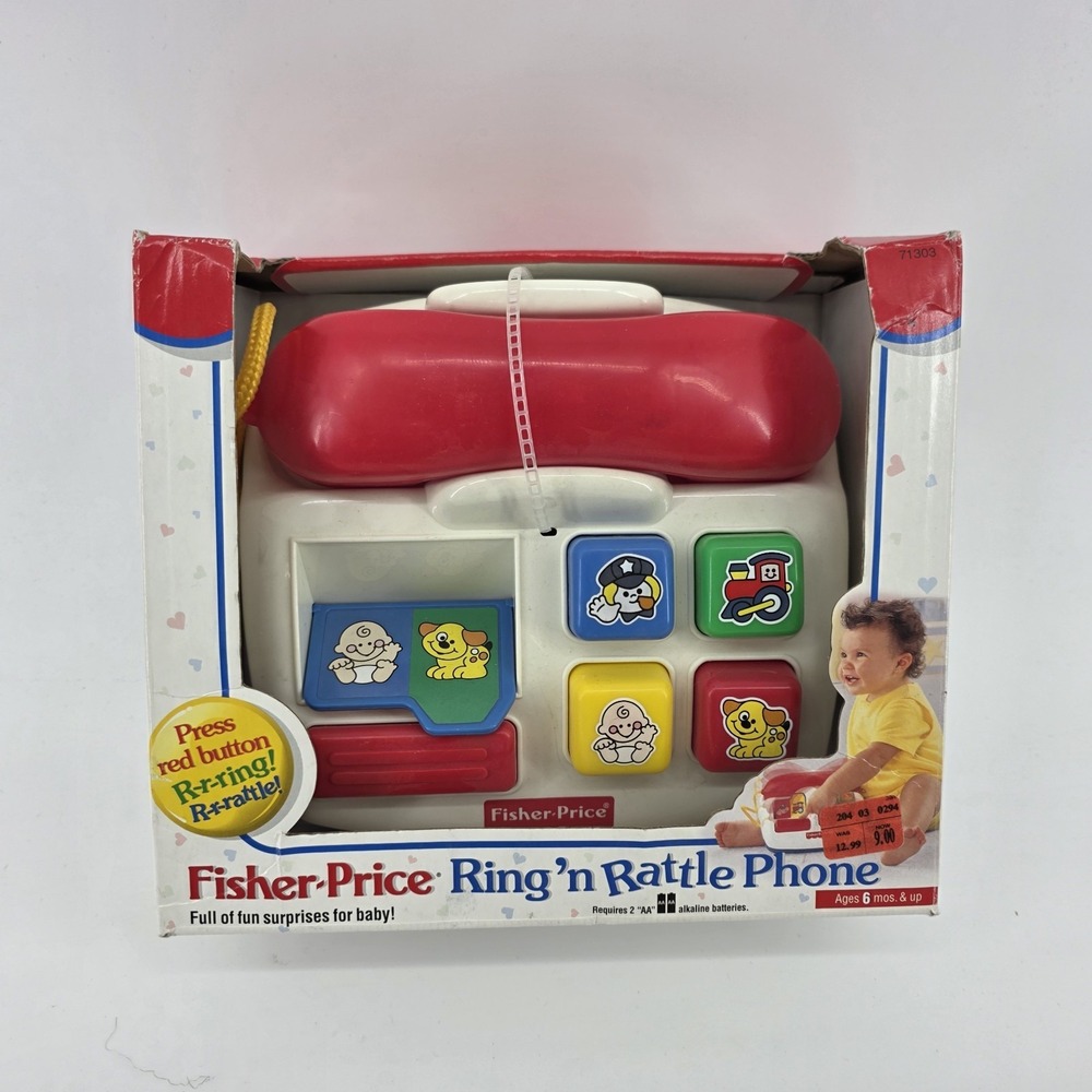 Rare Vintage Fisher Price Ring n Rattle Phone Toy 1998 - New In Box